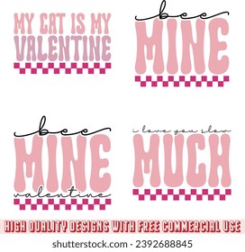 Valentine retro design bundle and digital download