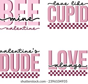 valentine retro design bundle and digital download