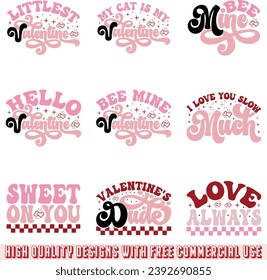 valentine retro design bundle and eps file
