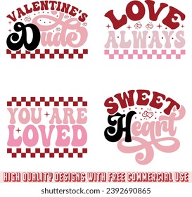 valentine retro design bundle and eps file