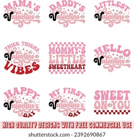 valentine retro design bundle and eps file