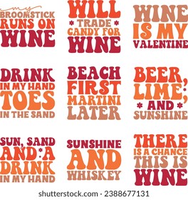 Valentine retro Wine design bundle and digital download