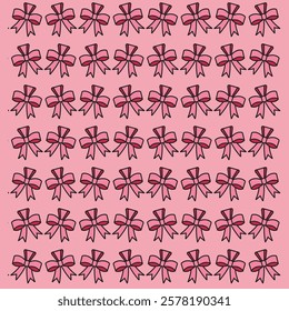 Valentine ribbon pattern seamless pink color