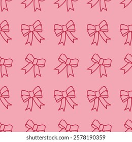 Valentine ribbon pattern seamless pink color