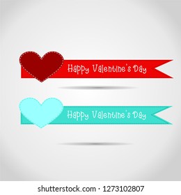 valentine ribbon vector 2