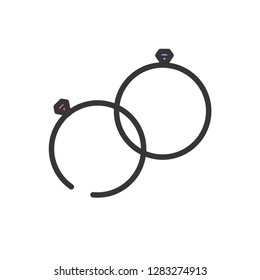 Valentine ring icon , filled style, Valentines day signs and love symbols. Wedding infographics, 