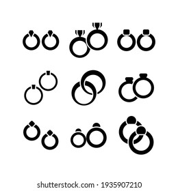 valentine rings icon or logo isolated sign symbol vector illustration - Collection of high quality black style vector icons
