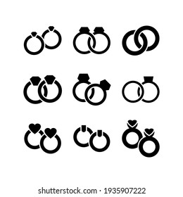 valentine rings icon or logo isolated sign symbol vector illustration - Collection of high quality black style vector icons
