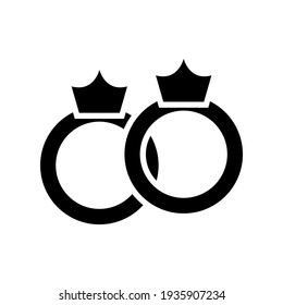 valentine rings icon or logo isolated sign symbol vector illustration - high quality black style vector icons
