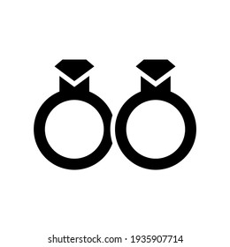 valentine rings icon or logo isolated sign symbol vector illustration - high quality black style vector icons
