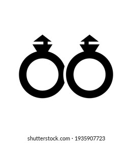 valentine rings icon or logo isolated sign symbol vector illustration - high quality black style vector icons
