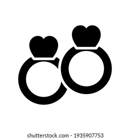 valentine rings icon or logo isolated sign symbol vector illustration - high quality black style vector icons
