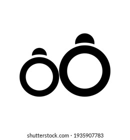 valentine rings icon or logo isolated sign symbol vector illustration - high quality black style vector icons

