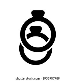 valentine rings icon or logo isolated sign symbol vector illustration - high quality black style vector icons
