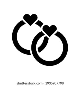 valentine rings icon or logo isolated sign symbol vector illustration - high quality black style vector icons
