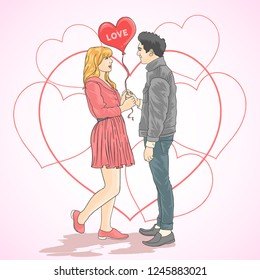 VALENTINE ROMANTIC COUPLE VECTOR