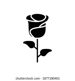 valentine rose flower vector icon glyph style