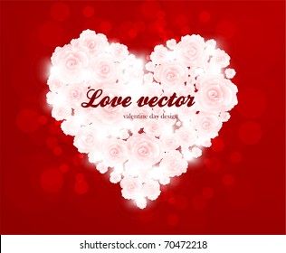 Valentine rose heart
