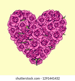 Valentine Rose Heart Vector