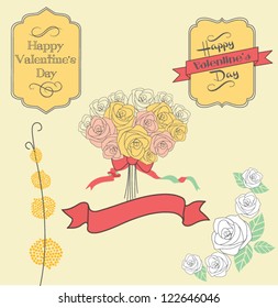 Valentine roses. Labels.