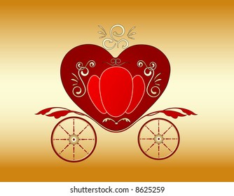 Valentine royal carriage, vector.