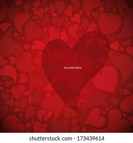 Valentine s day background with hearts and place for text 