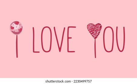 Valentine s Day banner. Greeting card for Valentine s Day with hearts on a pink background.