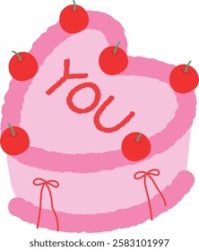 Valentine' s Day Cake Vector Illustration