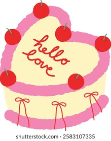 Valentine' s Day Cake Vector Illustration