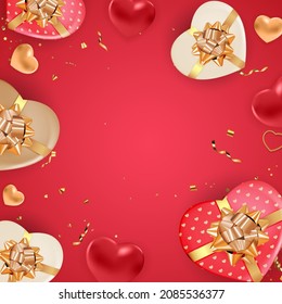 Valentine s Day Greeting Background Design. Template for advertising, web, social media and fashion ads. Horizontal poster, flyer, greeting card, header for website Vector Illustration eps10