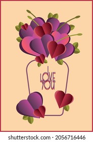 Valentine s day greeting card- love day vector cards or posters. Vector illustration