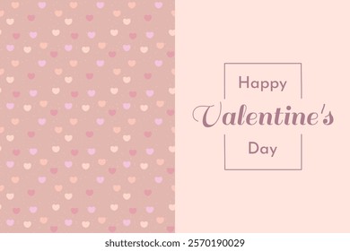 Valentine s day greeting card with hearts pastel colors. Romantic design for valentine and wedding. Print for gift paper, packaging, wallpapers, clothes, textiles.