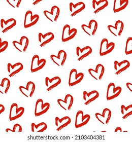 Valentine s day, romantic seamless pattern background with hearts. Vector illustration. Design for t-shirts, labels, fabrics, wallpapers, stickers, etc.