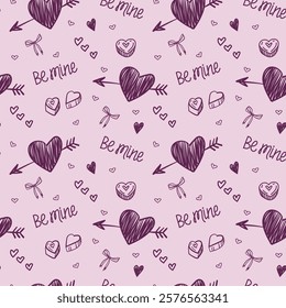 Valentine s Day Seamless Pattern with Hearts