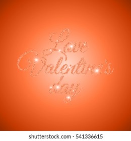 Valentine s Day text. Vector illustration of Valentine Greeting Card. Golden typography.