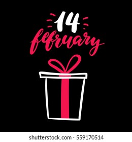 Valentine s Day vector lettering . Isolated handwriting calligraphy love quotes and inscriptions. 14 february. Modern romantic design elements for holiday card, gift tag, banner, poster, postcard