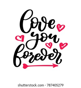 Valentine s Day vector lettering . Isolated handwriting calligraphy love quotes and inscriptions. Modern romantic design elements for holiday card, gift tag, banner, poster, postcard