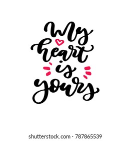 Valentine s Day vector lettering . Isolated handwriting calligraphy love quotes and inscriptions. Modern romantic design elements for holiday card, gift tag, banner, poster, postcard