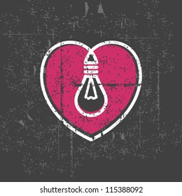 valentine s lamp on grunge background