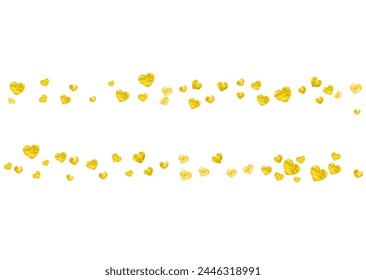 Valentine Sale Background. Romantic Concept For Present. Special Frame. Gold Happy Illustration. Romance Design For Woman. Golden Vintage Banner. Yellow Valentine Sale Background.