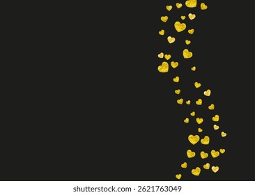 Valentine Sale Background. Romantic Design For Woman. Fashion Frame. Gold Retro Splatter. Random Border For Celebration. Yellow Modern Sparkle. Golden Valentine Sale Background.