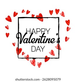 Valentine Sale Card. Abstract Banner For Couple. Modern Frame. Red Retro Illustration. Romantic Decoration For Discount. Rose Holiday Concept. Pink Valentine Sale Card.