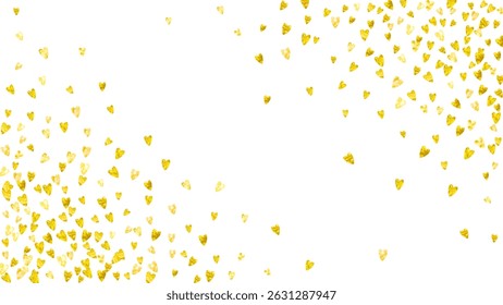 Valentine Sale Card. Abstract Border For Girl. Special Frame. Gold Retro Splatter. Graphic Voucher For Engagement. Yellow Grunge Poster. Golden Valentine Sale Card.