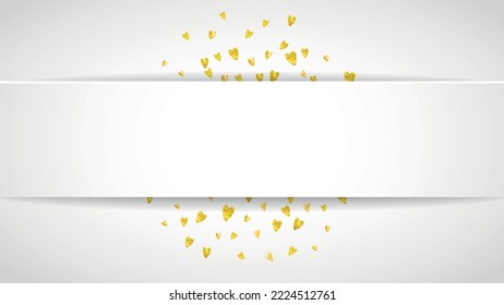 Valentine Sale Card. Beautiful Concept For Discount. Grunge Frame. Yellow Art Splatter. Romance Poster For Mother. Golden Fashion Banner. Gold Valentine Sale Card.