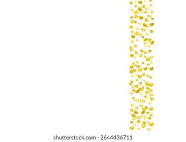 Valentine Sale Card. Romantic Border For Anniversary. Special Frame. Yellow Happy Wallpaper. Grunge Poster For Discount. Golden Holiday Sparkle. Gold Valentine Sale Card.