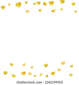 Valentine Sale Confetti. Ornament Banner For Anniversary. Romance Frame. Gold Happy Splatter. Random Border For Mother. Yellow Luxury Voucher. Golden Valentine Sale Confetti.