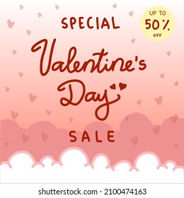 valentine sale day offer social media banner vector design