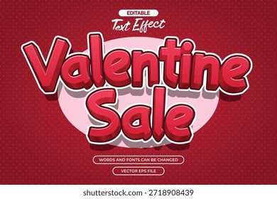 Valentine sale editable text effect with cartoon text style