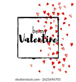 Valentine Sale Glitter. Beautiful Border For Engagement. Luxury Frame. Red Art Splatter. February Painting For Gift. Pink Modern Design. Rose Valentine Sale Glitter.