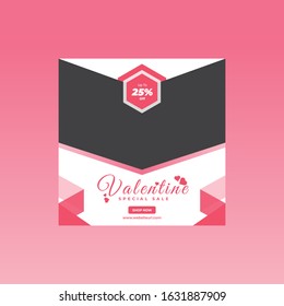 Valentine sale instagram banner social media post or flyer